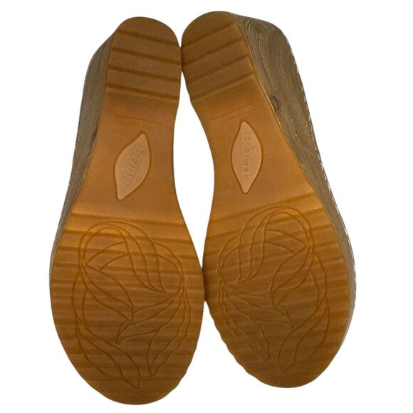 Born Nina Slingback White Leather Comfort Wedge Sandal Coastal Casual Size: 8M - Picture 6 of 7